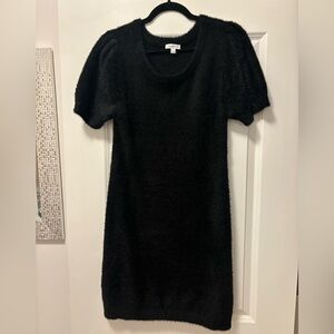 Women’s Fuzzy Black Knit Mini Dress